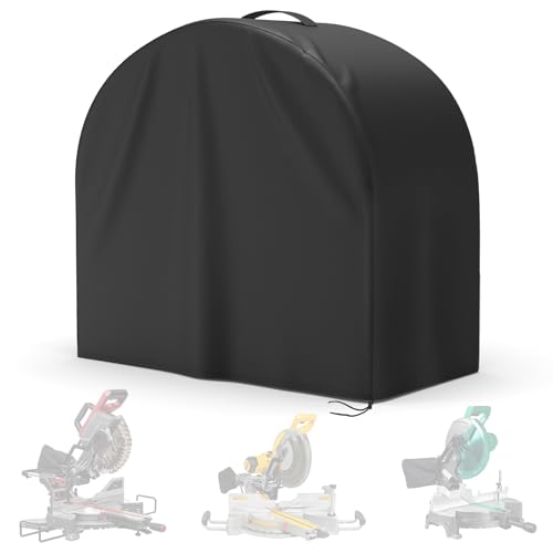 Miter Saw Cover, 28''L x 24''W x 28''H, Miter Saw Dust Hood, Waterproof Dustproof Portable Table Saw Cover, Fit for Most Miter Planers, Machine Tools Outdoor, Black