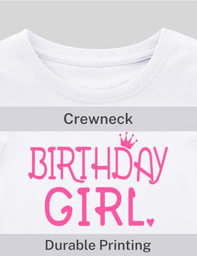 Image of Birthday Girl Shirt Toddler Baby Girls Birthday Outfit Cotton T-Shirt Size 2-10 Years