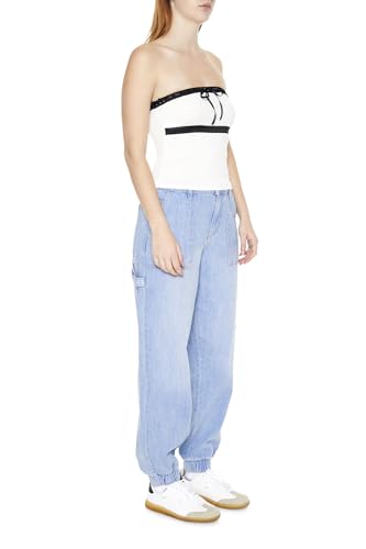 Forever 21 Womens Denim Utility Cargo Joggers3