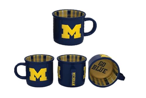 RFSJ INC. Michigan Wolverines Ceramic Relief (3D) Coffee Mug Official Logo Team Colors 23oz