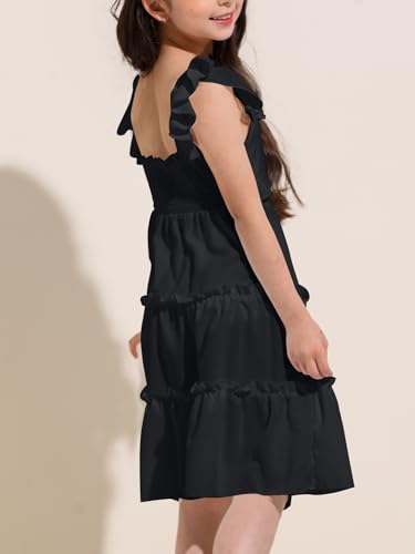 Girls Summer Dresses Sleeveless A-Line Tiered Dress Tween Girl Sundress 4-12Y2