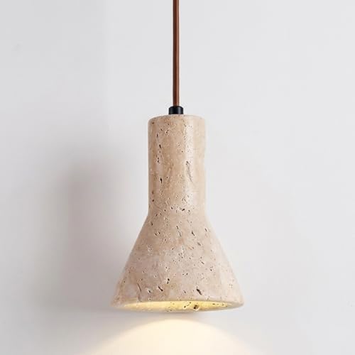 Lampe suspendue mini en pierre naturelle travertin lustre minimaliste chambre salon