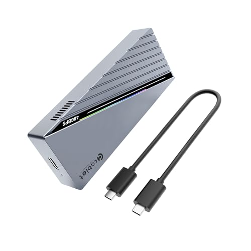 Image of Cablet 40Gbps M.2 NVMe SSD Enclosure USB 4.0, Fast USB C External SSD Case Cooling Fan, Aluminum Body, UASP & Trim, 8TB Max, Compatible with M & M+B Key, SSD Size 2230 /2242 /2260 /2280(SSD not included)