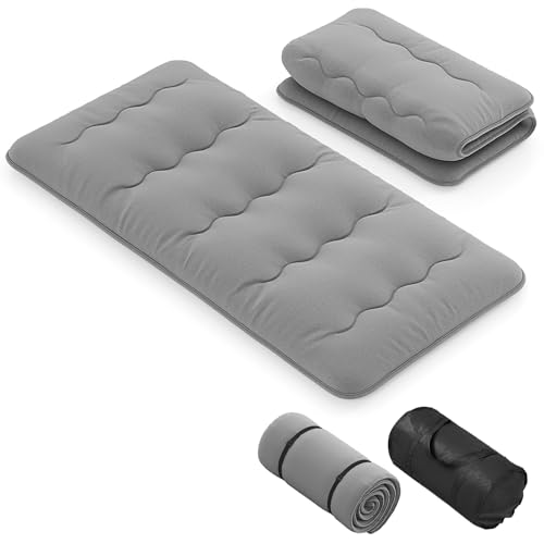 GIANTEX Bodenmatratze 90x200 cm, Futon Matratze Japanisch, Tatami Matte Faltbar & Tragbar, Klappmatratze mit Tragetasche & Abnehmbarer Bezug, Schlafmatte Schlafunterlage für Gästezimmer Schlafzimmer