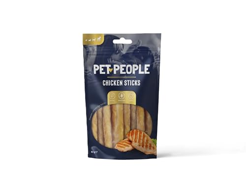 Pet People Chicken Sticks 80g, Natural, Grain Free, High Protein, Dental Care, Dog Snacks - 8pc, 80g (12 Bags)