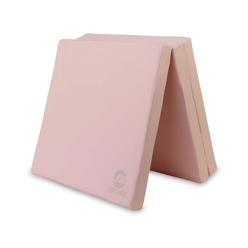 Jeflex - Pinke klappbare Weichbodenmatte & Turnmatte 180 x 60 x 6 cm MADE IN GERMANY/faltbare Gymnastikmatte/platzsparende Fitnessmatte & faltbare Yogamatte/dicke Sportmatte für Kinderzimmer