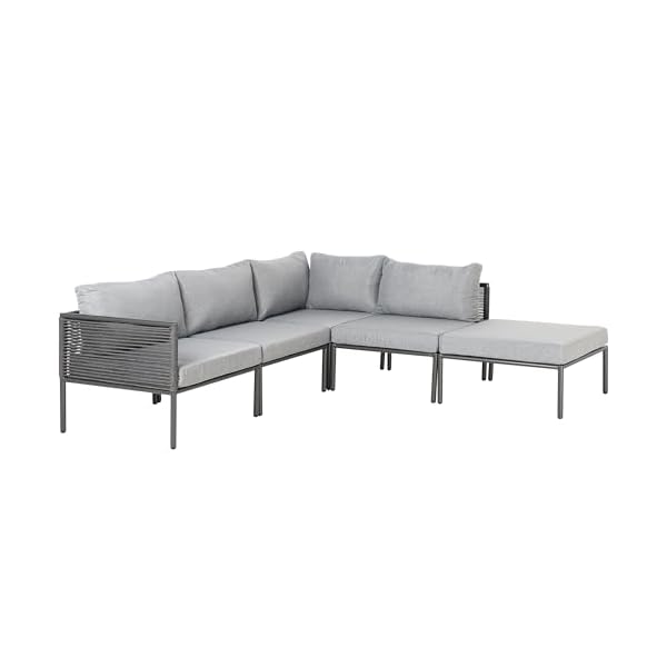 Beliani Lounge-Set Aluminium Grau