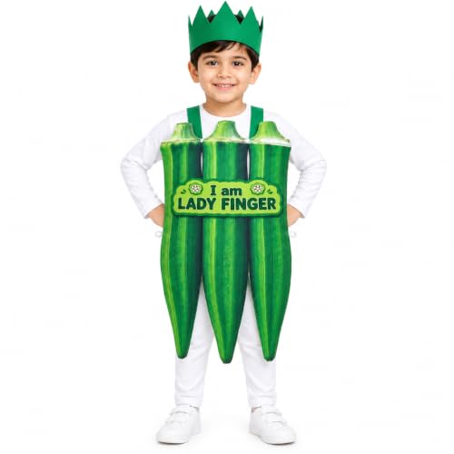 Image of Raj Costume Kids Fruit & Vegetable Fancy Dress Costume | Soft Felt Fruit and Vegetable Cutout Costume for Boys & Girls | School Annual Function