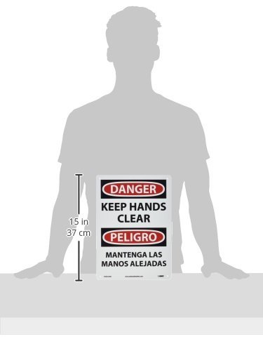 Panneau DANGER KEEP HANDS CLEAR bilingue OSHA signalisation danger mains machine - 4