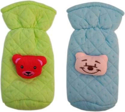 TRIKUTA Soft Plush Stretchable Baby Feeding Bottle Cover with Easy to Hold Strap | Suitable for 120ml | Cute Animated Overall Print Pack of 2 (Color May Vary)_C04