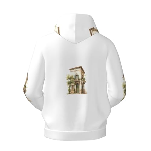 Sweat-shirt à capuche homme branche d'olivier pull printemps - 4