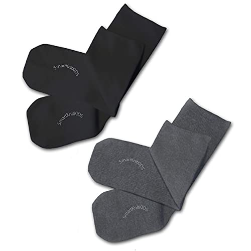 Seamless Sensitivity Socks - 2 Pack (Black & Charcoal, Medium)