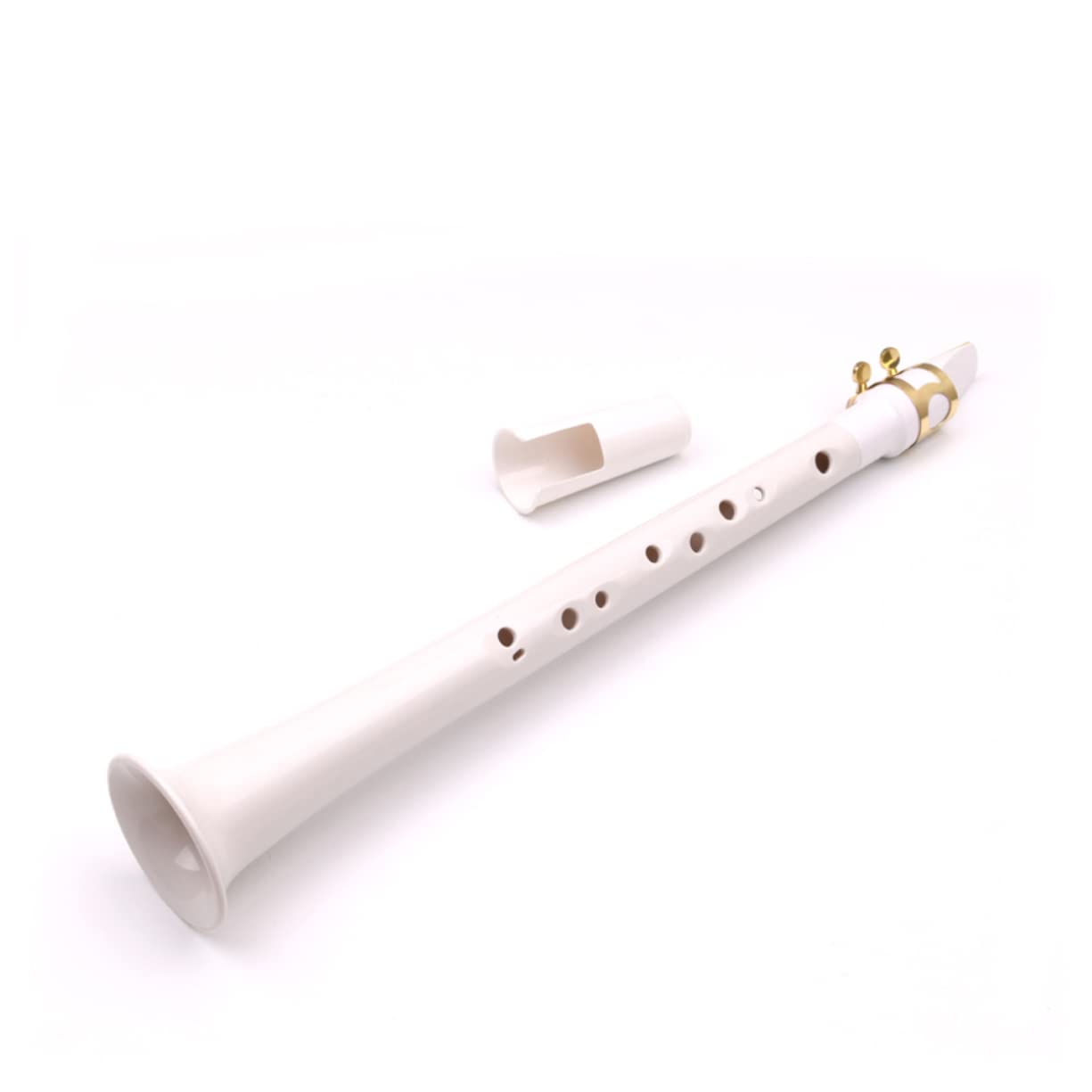 Taschensaxophon 8-loch Kleiner Saxophon aus Kunststoff Tragbares Weißes Holzblasinstrument Handgefertigt Kleines Tasche Saxophon für Anfänger und Unterwegs