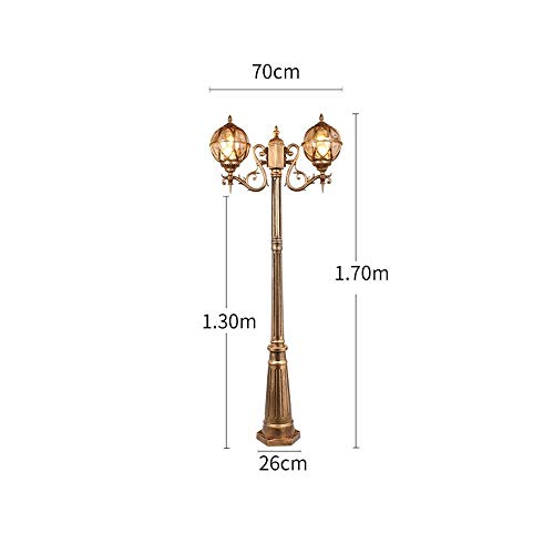 Gjcqzq Pathway Lights Mediterranean Globe View Road Lamp Outdoor Waterproof Glass Path Street Light 1.7M 2-Lights High Pole Victorian Ball Landscape Street Light Aluminum Glass Villa Garden Pillar Pos #TOP7