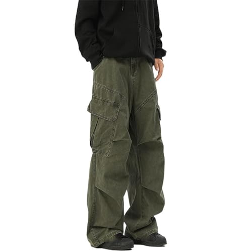 Pantalon large droit streetwear fluide pour mode homme décontracté