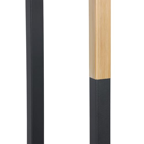 Relaxdays Toallero, H x An x F: 86 x 44 x 21 cm, Metal, bambú, 2 Varillas, de pie, Negro/Natural, Hierro, 84.5 x 45 x 21 cm - imagen 7