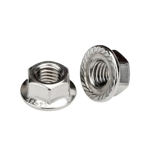 Tuerca de seguridad con brida giratoria dentada de cabeza hexagonal de acero inoxidable 304(M8)