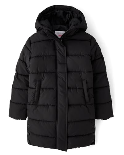 The Children's Place Girls' Medium Weight Long Puffer Jacket, Wind, Water-Resistant