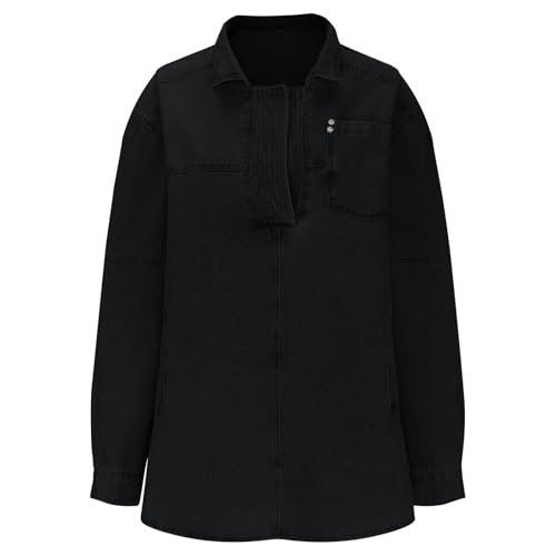 Jacket for Women Winter Fall Long Sleeve Vneck Denim Western Hooded Plain Jackets Coat Women 2025 Fashion2