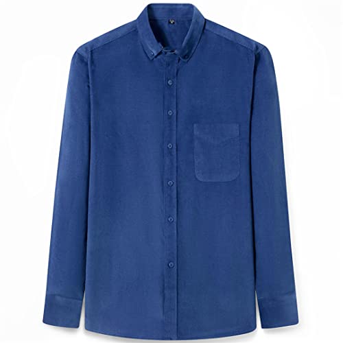 Men's Long Sleeve Corduroy Casual Shirts Man Standard-Fit Button-Down Work Casual Shirts2