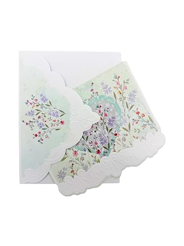 Image of Poster Foundry Set of 3 - Floral Heart Boxed Note Cards by Carol Wilson. 10 embossed 4x5 Die-Cut Notecards and Matching Envelopes in Decorative Gift Box with Magnetic Flap. NCP2375