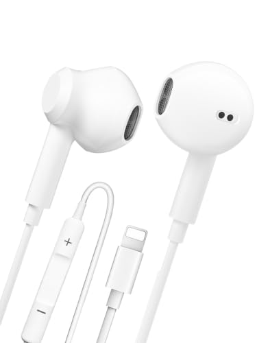 In-Ear Headphones for iPhone Hi-Res Extra Bass Earphones HiFi-Audio Stereo Noise Isolating Earbuds with Mic+Volume Control Compatible with iPhone 14 Pro Max/13/12/Mini/SE/11/XS Max/X/XR/8 Plus/7 (1)