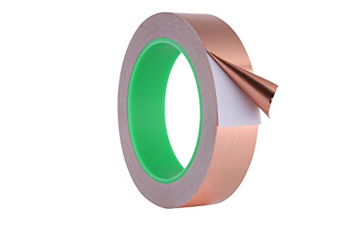 I-MART Copper Foil Tape, Copper Shielding Tape, Sheet with Conductive Adhesive for Guitar & EMI Shielding, Slug Repellent, Crafts, Electrical Repairs, Grounding (1 inch X 66 Feet)