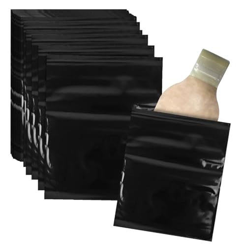 Bolsas desechables para ostomía de 100 piezas negras y opacas 2