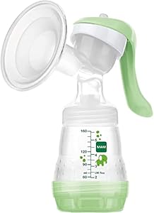 MAM Handmilchpumpe – Komfortable und kompakte Milchpumpe, einzigartig upgradebar – Handpumpe für Muttermilch inkl. 1 x MAM Easy Start Anti-Colic Flasche