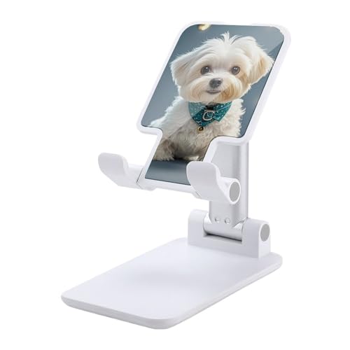 Support de téléphone universel pliable réglable bureau motif Chien Maltais