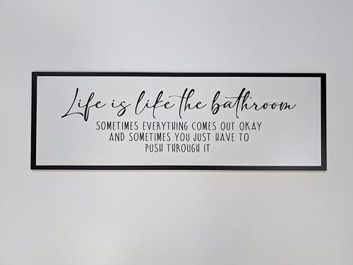 Amazon.com: Funny Bathroom Wall Decor - "Life Is Like The Bathroom ...