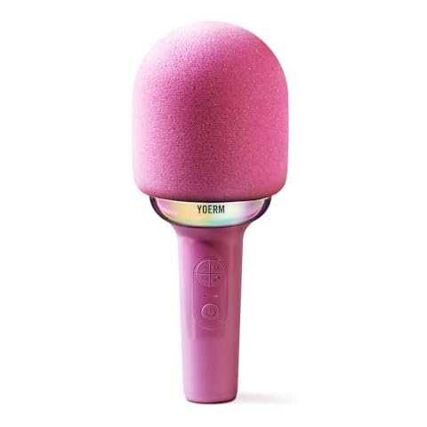 yoerm Wireless Karaoke Microphone Built-in Speaker, Connecting Cell Phones or TVs, No Need External Speakers, Anytime - Anywhere Sing (Pink) Cover