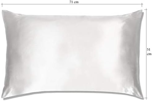 Piara 25mm 100% Pure Mulberry Silk Woven Luxury Pillowcase, Envelope Style, Hypoallergenic, Natural Beauty Benefits for Skin, Hair and Eyelashes, Promotes Quality Sleep, Standard/Queen Size 51cmx71cm