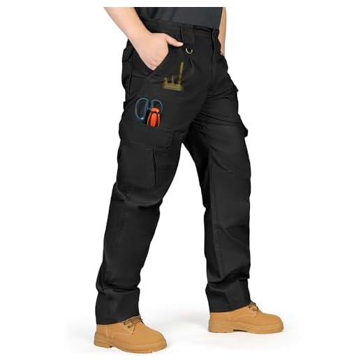 IGOLUMON Arbeitshose Männer Cargohose Herren Stretch Hose Herren Elastische Taille Taktische Hose Outdoorhose mit Vielen Taschen Wanderhose
