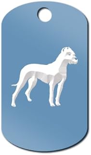 Dogo Argentino Engraved Keychain/GI Tag Mister Petlife v2 Light Blue