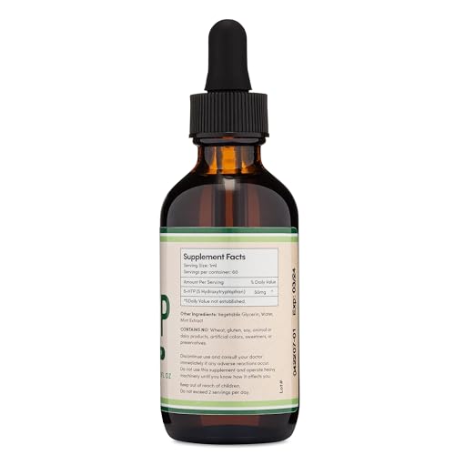 5HTP Liquid Drops - More Absorbable and Effective Than 5 HTP Capsules (60 Servings of 50mg 99%+ 5-HTP) Serotonin Supplement for Mood, Sleep, and Relaxation by Double Wood