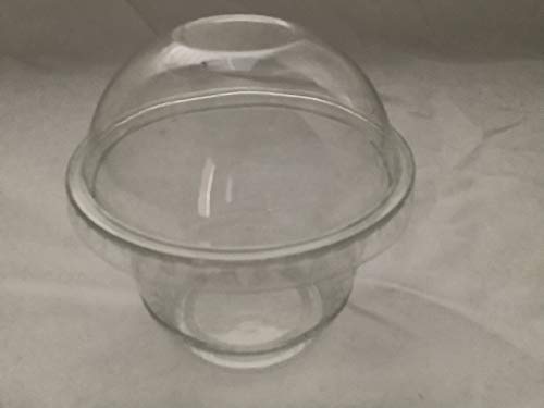 100sets 10oz. Plastic Ultra Clear squat Cups with Dome lids without hole is for Cupcake, icecream …