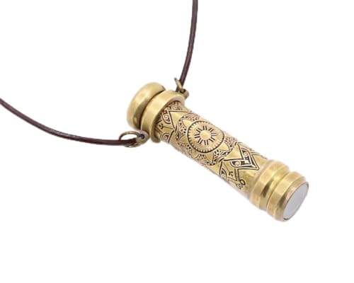 ROORKEE INSTRUMENTS (INDIA) A NAUTICAL REPRODUCTION HOUSE RII Kaleidoscope with Leather Cord Necklace, Mandala Art, Pendent, Locket and Pocket Kaleidoscope- Gift for Loved Once