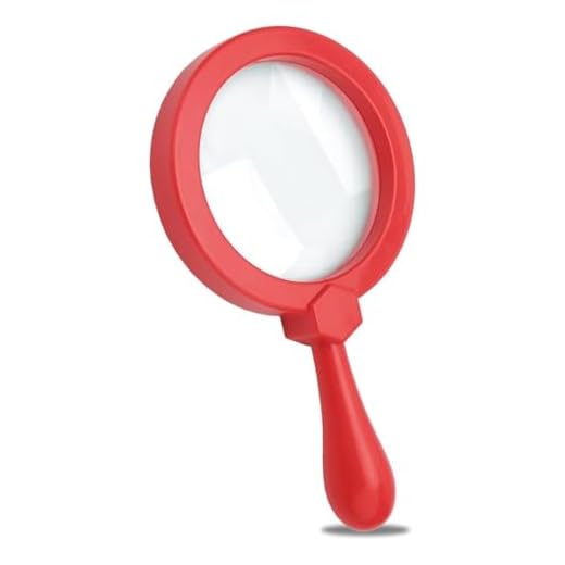Kids Magnifying Glass Handheld Jumbo Magnifiers with Stand, Exploration Play Reading Magnifier for Children, 5X Magnification Loupe (Ages 3+) (Red)