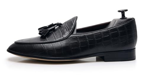 Santimon Men's Tassel Loafers Slip On Casual Dress Genuine Leather Penny Loafers Prom Wedding Formal Mocasines Business Tuxedo Shoes for Men2
