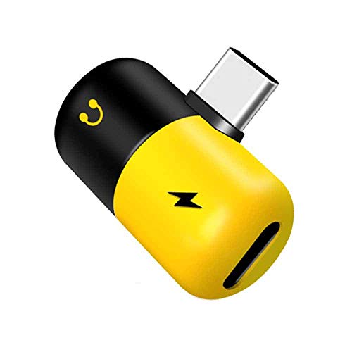 Pinmaoo Adaptador de Audio de 2 en 1 Tipo C a 3,5 mm, Auriculares Tipo C Adaptador de Audio Convertidor de Carga rápida Compatible con Xiaomi 6 / 6X / MX2 Compatible con Huawei Mate10 / P20