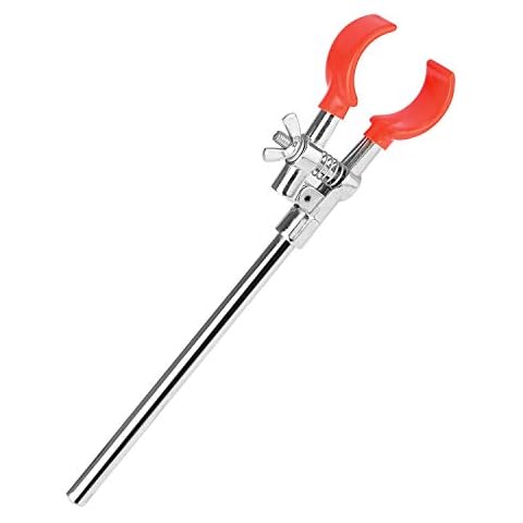 StonyLab 2 Prong Swivel Clamp, Sturdy 2 Prong Single Adjust Multipurpose Extension Clamp Grip Adjustable Lab Clamp with 7 inch Rod for Laboratory Use Cover
