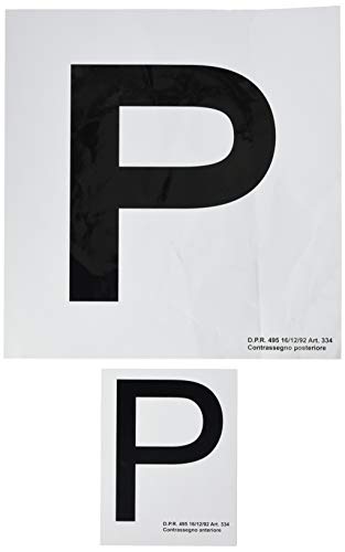 4R Quattroerre.it - 1570 - Contrassegno Adesivo “P” Principiante, Set di 2 Pezzi Anteriore + Posteriore