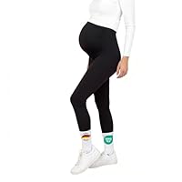 Everwoman Schwangerschaftsleggings | Blickdichte Umstandsleggings (High Waist) stützt den Babybauch - elastisch bequem & weich | Umstandsmode für Jede Phase (Schwarz M)
