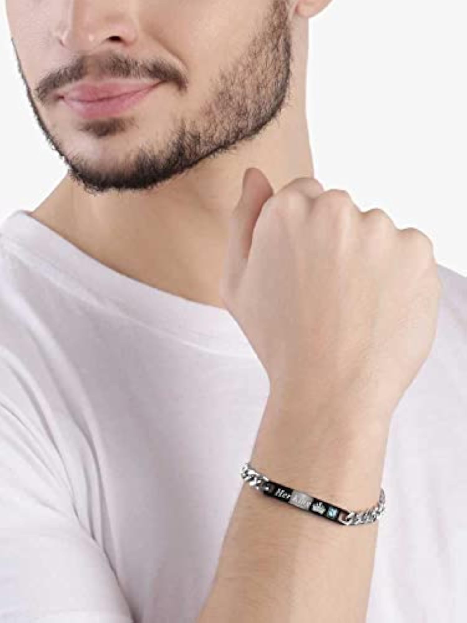Bling Queen Couple Pendant & Bracelet Set(Silver)