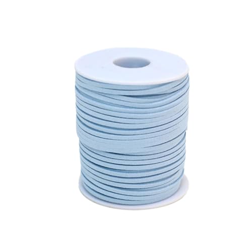 Cordón de piel de ante falso, 50 yardas, hilo de ante falso, cordón de gamuza para manualidades, 3 mm de ancho, azul