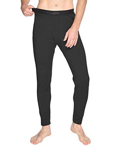 BALEAF Men's Heavyweight Thermal Underwear Pants Fleece Lined Long Johns Baselayer Bottomm Black