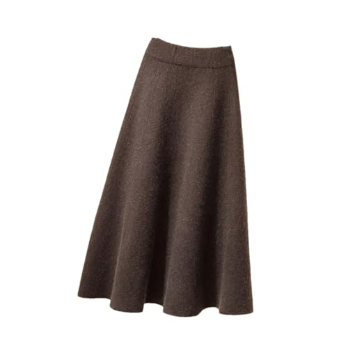 Women Y2k Casual Long Skirt Fall Winter Elastic High Waisted A-Line Casual Female Street Skirts Brown One Size