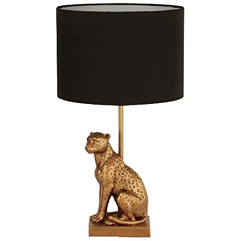 Vintage Leopard Table Lamp with Shade Cover