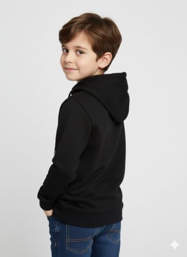 Image of Mack Jonney Boys' inchAwesome inch Printed Fleece Hoodie - Warm Winter Sweatshirt with Kangaroo Pocket -M5452